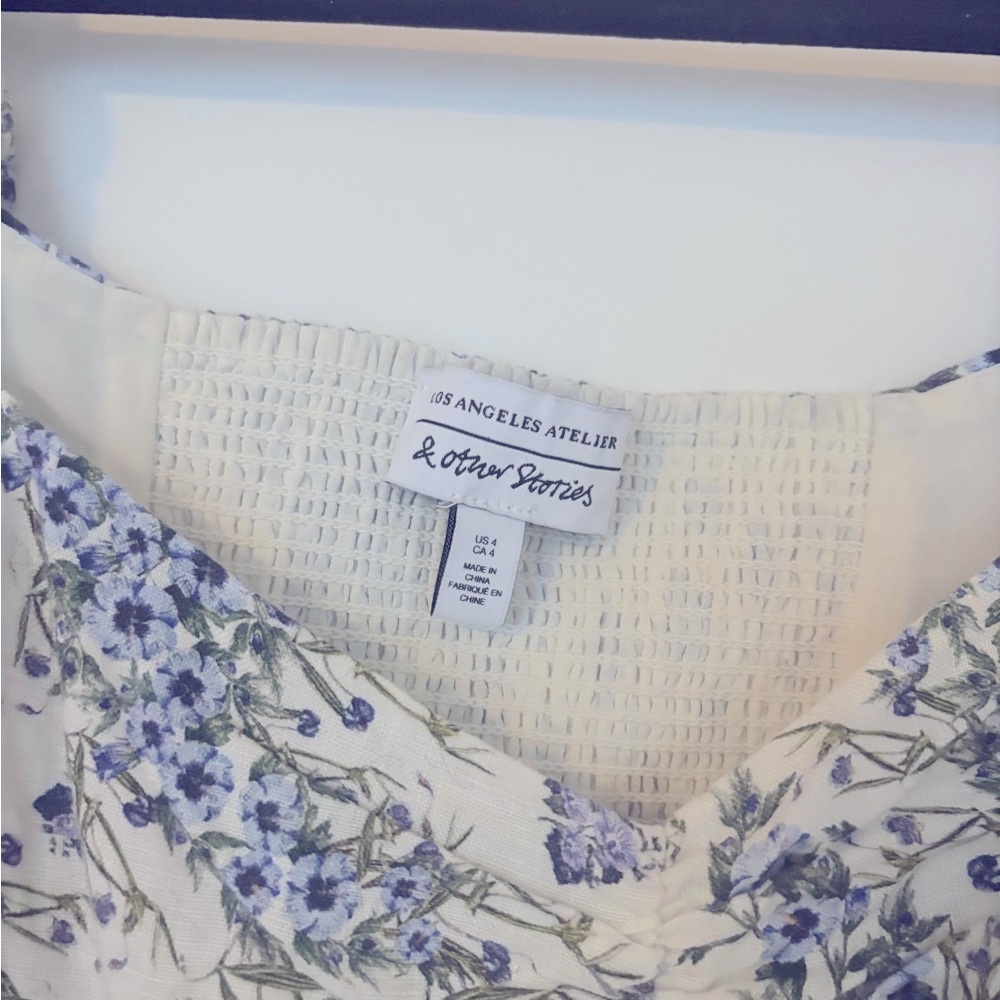 & Other Stories Blue Floral Midi Dress - Picture 5 of 6